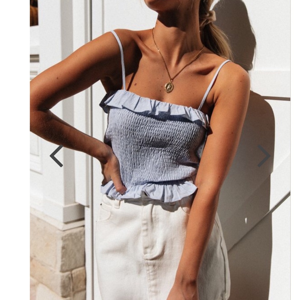 Smocked crop top, brand new with tags